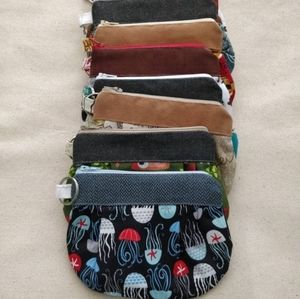Pleated Coin purse, Small Zippered Pouch